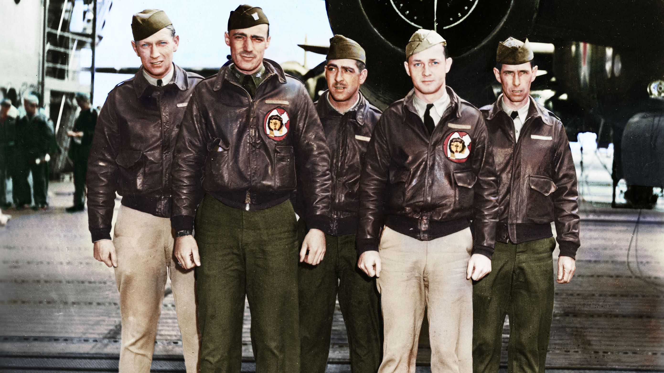 The 16 air crews commanded by aviation legend James “Jimmy” Doolittle became national heroes in 1942, thanks to their raid on military targets in Tokyo and beyond. Pictured is the crew of plane #12, commanded by pilot 1st Lt. Bill Bower (second from left). (photo credit: Lori B. Lang)